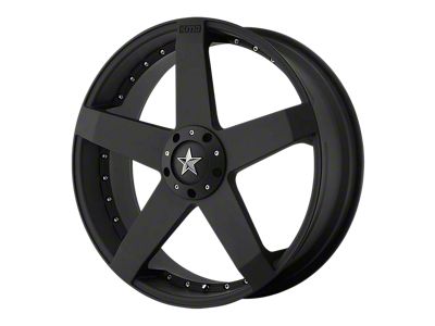 KMC Rockstar Car Matte Black Wheel; 22x8.5 (97-06 Jeep Wrangler TJ)