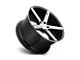 Niche Milan Gloss Black Brushed Wheel; 22x9 (87-95 Jeep Wrangler YJ)
