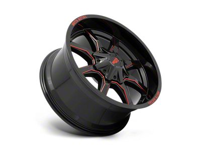 Moto Metal MO970 Gloss Black Milled with Red Tint and Moto Metal On Lip Wheel; 20x10 (05-10 Jeep Grand Cherokee WK)