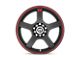 Motegi FS5 Matte Black with Red Racing Stripe Wheel; 17x7 (97-06 Jeep Wrangler TJ)