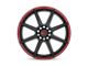 Motegi CS8 Satin Black with Red Stripe Wheel; 16x7 (87-95 Jeep Wrangler YJ)
