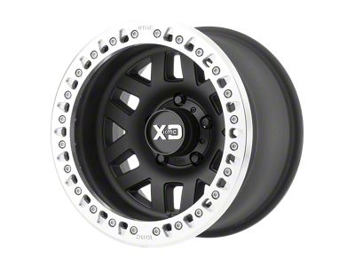 XD Machete Crawl Beadlock Satin Black with Machined Bead Ring Wheel; 17x9 (97-06 Jeep Wrangler TJ)