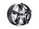 XD Rockstar II PVD Chrome with Matte Black Accents Wheel; 20x9 (87-95 Jeep Wrangler YJ)