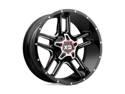 XD Clamp Gloss Black Milled Wheel; 20x12 (07-18 Jeep Wrangler JK)