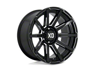 XD Outbreak Gloss Black Milled Wheel; 16x8 (87-95 Jeep Wrangler YJ)