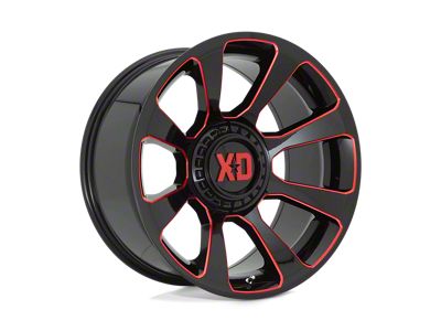 XD Reactor Gloss Black Milled with Red Tint 5-Lug Wheel; 20x9; 18mm Offset (07-13 Tundra)
