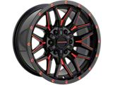 Impact Wheels 819 Gloss Black and Red Milled 5-Lug Wheel; 17x9; -12mm Offset (09-18 RAM 1500)