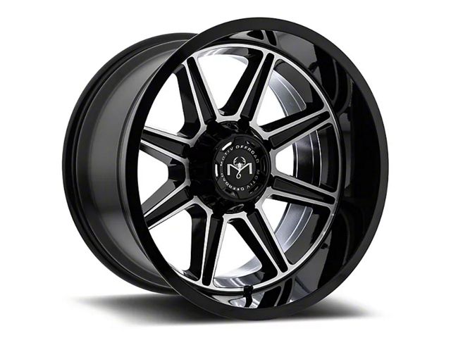 Motiv Offroad Balast Gloss Black with Chrome Accents Wheel; 18x9 (93-98 Jeep Grand Cherokee ZJ)