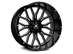 Axe Wheels AX6.0 Gloss Black Milled Wheel; 22x12; -44mm Offset (20-23 Jeep Gladiator JT)