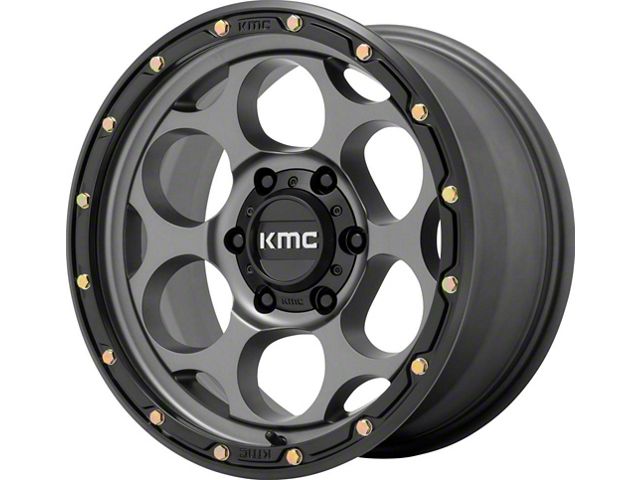 KMC Dirty Harry Satin Gray with Black Lip 6-Lug Wheel; 18x8.5; 18mm Offset (05-21 Frontier)