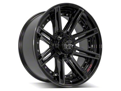 4Play 4P08 Gloss Black with Brushed Face Wheel; 22x10 (20-24 Jeep Gladiator JT)
