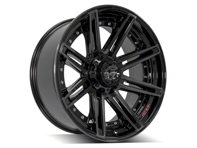4Play 4P08 Gloss Black with Brushed Face Wheel; 22x10 (18-24 Jeep Wrangler JL)