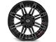 4Play 4P08 Gloss Black with Brushed Face Wheel; 22x12 (07-18 Jeep Wrangler JK)