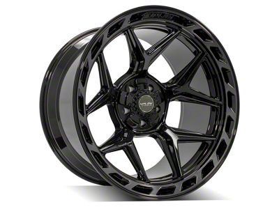 4Play 4P55 Gloss Black with Brushed Face Wheel; 22x12 (20-24 Jeep Gladiator JT)