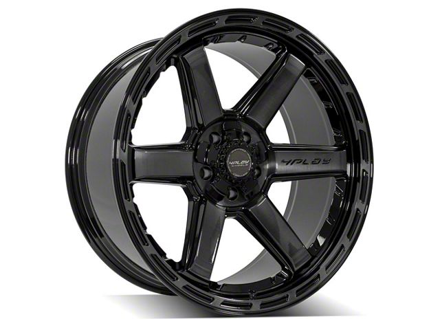 4Play 4P63 Gloss Black with Brushed Face Wheel; 22x10 (18-24 Jeep Wrangler JL)