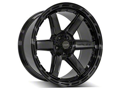 4Play 4P63 Gloss Black with Brushed Face Wheel; 22x10 (07-18 Jeep Wrangler JK)