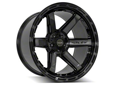 4Play 4P63 Gloss Black with Brushed Face Wheel; 22x12 (18-24 Jeep Wrangler JL)