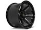 4Play 4P63 Gloss Black with Brushed Face Wheel; 22x12 (07-18 Jeep Wrangler JK)