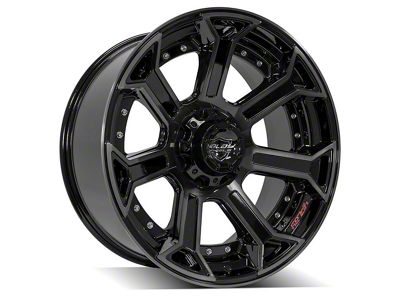 4Play 4P70 Gloss Black with Brushed Face Wheel; 22x10 (76-86 Jeep CJ7)