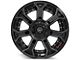 4Play 4P70 Gloss Black with Brushed Face Wheel; 22x12 (07-18 Jeep Wrangler JK)