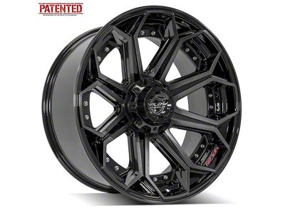 4Play 4P80R Gloss Black with Brushed Face Wheel; 22x10 (76-86 Jeep CJ7)