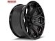 4Play 4P80R Gloss Black with Brushed Face Wheel; 22x10 (07-18 Jeep Wrangler JK)
