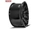 4Play 4P80R Gloss Black with Brushed Face Wheel; 22x10 (18-24 Jeep Wrangler JL)