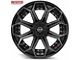 4Play 4P80R Gloss Black with Brushed Face Wheel; 22x12 (07-18 Jeep Wrangler JK)