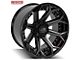 4Play 4P80R Gloss Black with Brushed Face Wheel; 22x12 (18-24 Jeep Wrangler JL)
