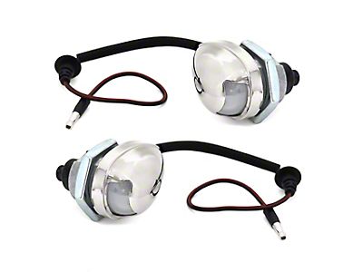 Ecklers License Plate Light Assemblies; Chrome (66-69 Fairlane; 68