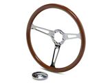 15 Steering Wheel Light Wood And Chrome Spokes (67-82 Corvette C2 & C3)