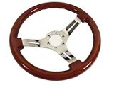 CA Mahogany Steering Wheel with Chrome Spokes (68-82 Corvette C3)