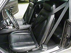 3-Point Front Retractable Seat Belts; Black (67-69 Camaro Coupe)