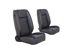 Pro-Trans-Am Sport Bucket Seats; Charcoal Black Verona Vinyl (82-86 Camaro Coupe; 87-92 Camaro)