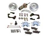 SSBC-USA Front Power Drum to Disc Brake Conversion Kit with Dimple Drilled/Slotted Rotors; Zinc Calipers (59-64 Biscayne, Impala)