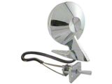 Outside Rear-View Mirror Assembly - Round Head - Remote Control - Chrome - Left (65-66 Fairlane)