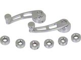 Window Cranks, Chrome Plated, Billet Look Pair With Adaptors (62-70 Fairlane; 68-76 Montego; 68-76 Torino)