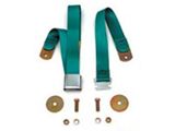 2-Point Lap Belt with Chrome Aviation Style Buckle and Hardware Kit; 74-Inch; Medium Turquoise (55-57 150, 210, Bel Air, Nomad)