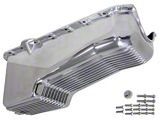 Chevy Small Block Stock Capacity Oil Pan; Retro Finned Polished (Universal; Some Adaptation May Be Required)