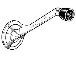 OPR Window Crank Handle with Black Knob; Chrome (55-56 Thunderbird)