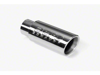 Aero Exhaust Angled Cut Rolled End Stainless Steel Round Exhaust Tip; 3.50-Inch; Polished (Fits 2.50-Inch Tailpipe)