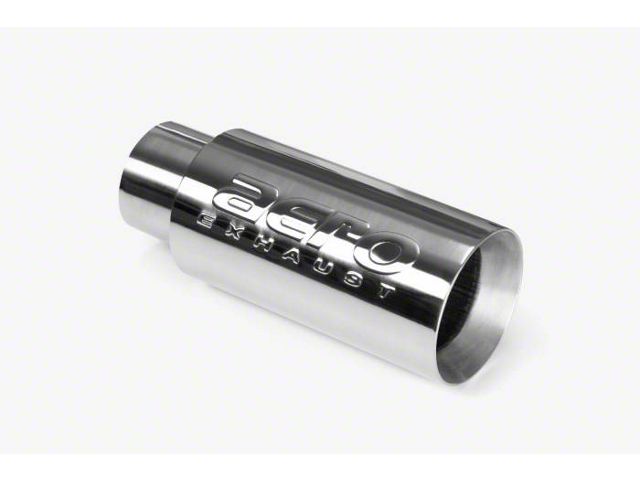 Aero Exhaust Straight Cut Rolled End Stainless Steel Round Exhaust Tip; 3.50-Inch; Polished (Fits 2.50-Inch Tailpipe)