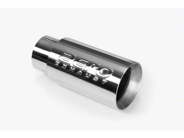Aero Exhaust Straight Cut Rolled End Stainless Steel Round Exhaust Tip; 4-Inch; Polished (Fits 3-Inch Tailpipe)