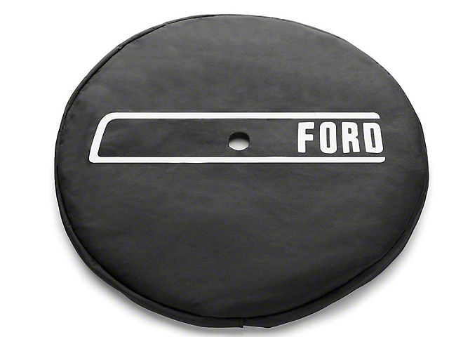 Ford 32-Inch Spare Tire Cover with Ford Logo; Black (21-23 Bronco)