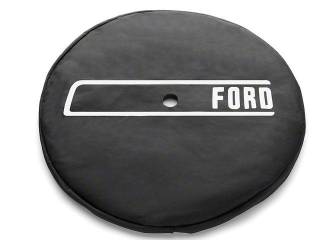 Ford 32-Inch Spare Tire Cover with Ford Logo; Black (21-24 Bronco)