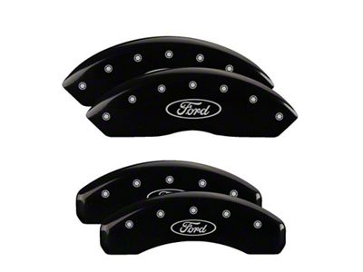 MGP Brake Caliper Covers with Ford Oval Logo; Black; Front and Rear (21-24 Bronco)