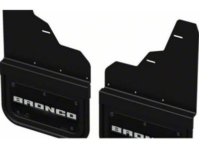 Ford Gatorback Splash Guards with Bronco Text Logo; Front Pair (21-24 Bronco w/o Factory Rock Rails)