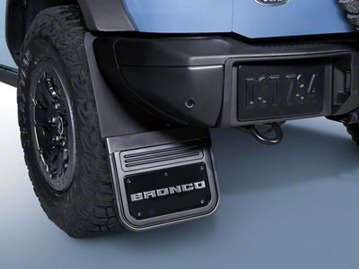 Ford Gatorback Splash Guards with Bronco Text Logo; Rear Pair (21-24 Bronco)