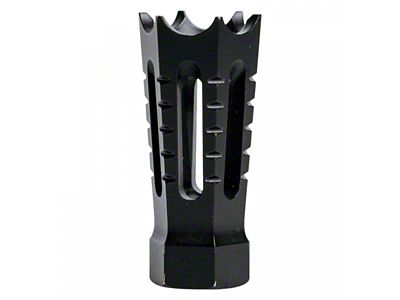 Flared/Spiked Door Breacher Design AR-15 Rifle Barrel Antenna Tip Flash Hider; Black (Universal; Some Adaptation May Be Required)