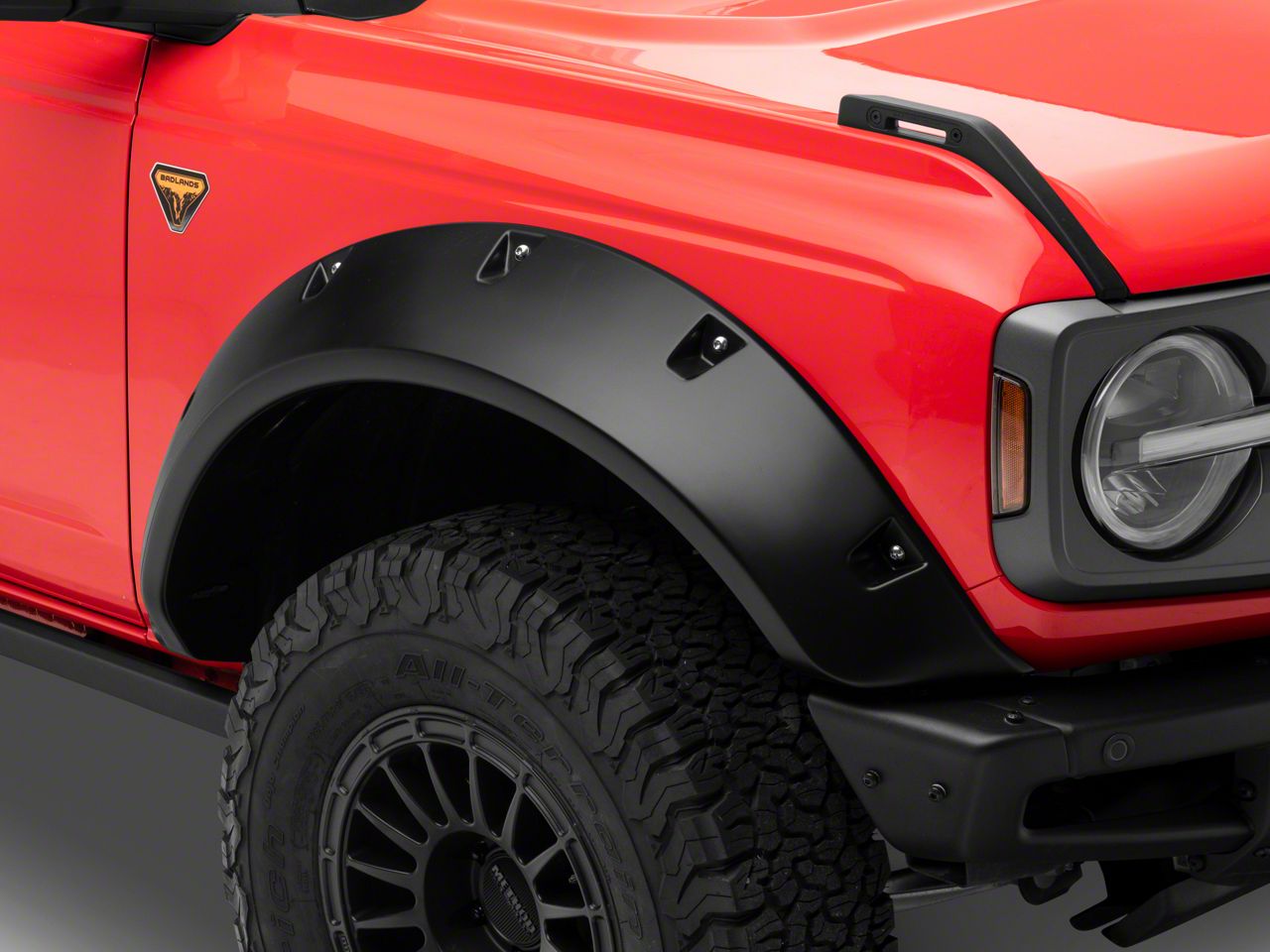 Bushwacker Bronco Pocket Style Fender Flares; Front and Rear; Matte